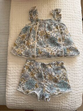 Cupcakes and Cashmere floral matching short and tank set